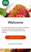 How wholefoodsmarket.com looks like on a mobile device such as an iPhone.
