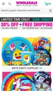 How wholesalepartysupplies.com looks like on a mobile device such as an iPhone.