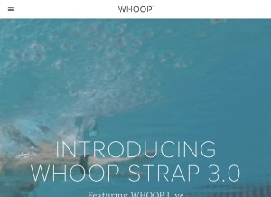 How whoop.com looks like on a tablet such as an iPad.