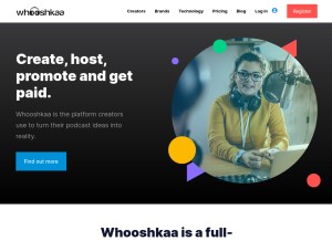 How whooshkaa.com looks like on a tablet such as an iPad.