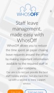How whosoff.com looks like on a mobile device such as an iPhone.