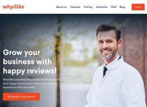 How whyilike.com looks like on a tablet such as an iPad.