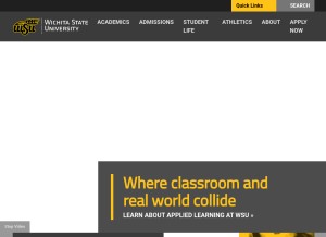 How wichita.edu looks like on a tablet such as an iPad.