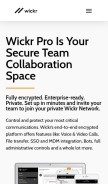 How wickr.com looks like on a mobile device such as an iPhone.