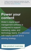 How widen.com looks like on a mobile device such as an iPhone.