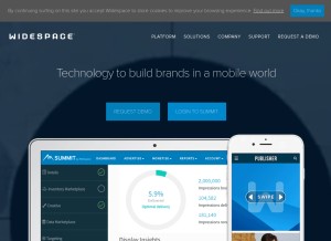 How widespace.com looks like on a tablet such as an iPad.