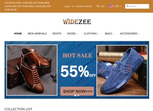 How widezee.com looks like on a tablet such as an iPad.