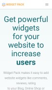 How widgetpack.com looks like on a mobile device such as an iPhone.