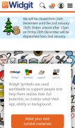 How widgit.com looks like on a mobile device such as an iPhone.