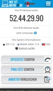 How wieistmeineip.de looks like on a mobile device such as an iPhone.