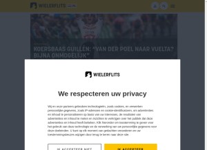 How wielerflits.nl looks like on a tablet such as an iPad.