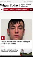 How wigantoday.net looks like on a mobile device such as an iPhone.