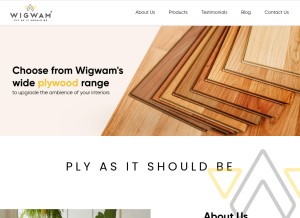 How wigwamply.com looks like on a tablet such as an iPad.
