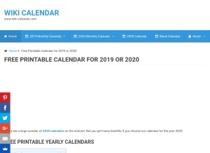 How wiki-calendar.com looks like on a tablet such as an iPad.
