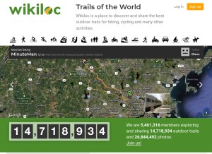 How wikiloc.com looks like on a tablet such as an iPad.
