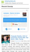 How wikinetworth.com looks like on a mobile device such as an iPhone.