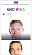 How wikistarbio.com looks like on a mobile device such as an iPhone.
