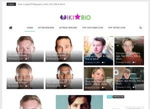 How wikistarbio.com looks like on a tablet such as an iPad.