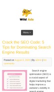 How wild-ads.com looks like on a mobile device such as an iPhone.