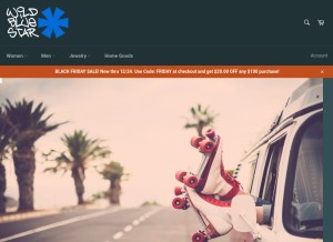 How wildbluestar.com looks like on a tablet such as an iPad.