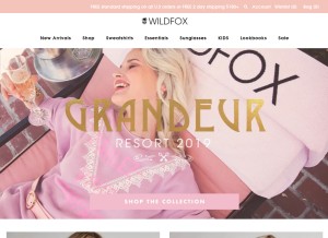 How wildfox.com looks like on a tablet such as an iPad.