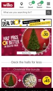 How wilko.com looks like on a mobile device such as an iPhone.