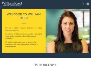 How william-reed.com looks like on a tablet such as an iPad.