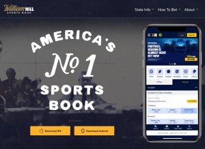 How williamhill.us looks like on a tablet such as an iPad.