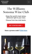 How williams-sonomawine.com looks like on a mobile device such as an iPhone.