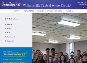 How williamsvillek12.org looks like on a tablet such as an iPad.