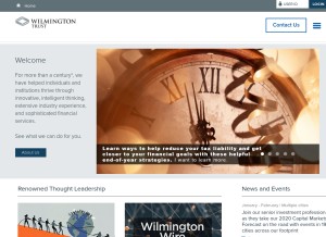 How wilmingtontrust.com looks like on a tablet such as an iPad.