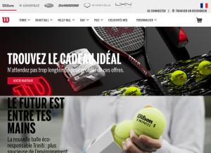 How wilson.com looks like on a tablet such as an iPad.