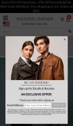 How wilsonsleather.com looks like on a mobile device such as an iPhone.