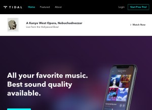 How wimpmusic.com looks like on a tablet such as an iPad.