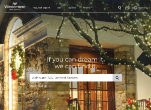 How windermere.com looks like on a tablet such as an iPad.