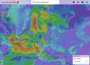 How windfinder.com looks like on a tablet such as an iPad.