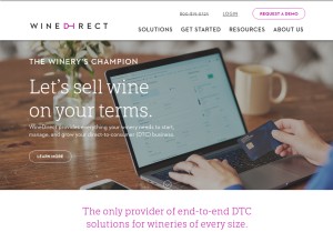 How winedirect.com looks like on a tablet such as an iPad.