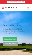 How winefolly.com looks like on a mobile device such as an iPhone.