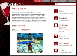 How winehq.org looks like on a tablet such as an iPad.