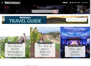 How winemag.com looks like on a tablet such as an iPad.