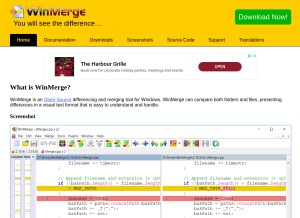 How winmerge.org looks like on a tablet such as an iPad.
