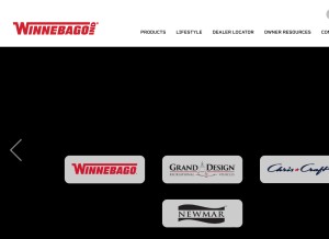 How winnebagoind.com looks like on a tablet such as an iPad.