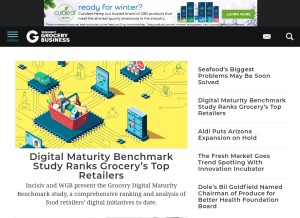 How winsightgrocerybusiness.com looks like on a tablet such as an iPad.
