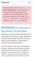 How winworldpc.com looks like on a mobile device such as an iPhone.