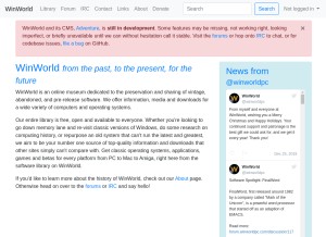 How winworldpc.com looks like on a tablet such as an iPad.