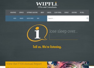 How wipfli.com looks like on a tablet such as an iPad.
