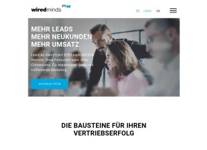 How wiredminds.de looks like on a tablet such as an iPad.