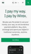 How wirexapp.com looks like on a mobile device such as an iPhone.