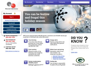 How wisconsinpublicservice.com looks like on a tablet such as an iPad.