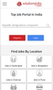How wisdomjobs.com looks like on a mobile device such as an iPhone.